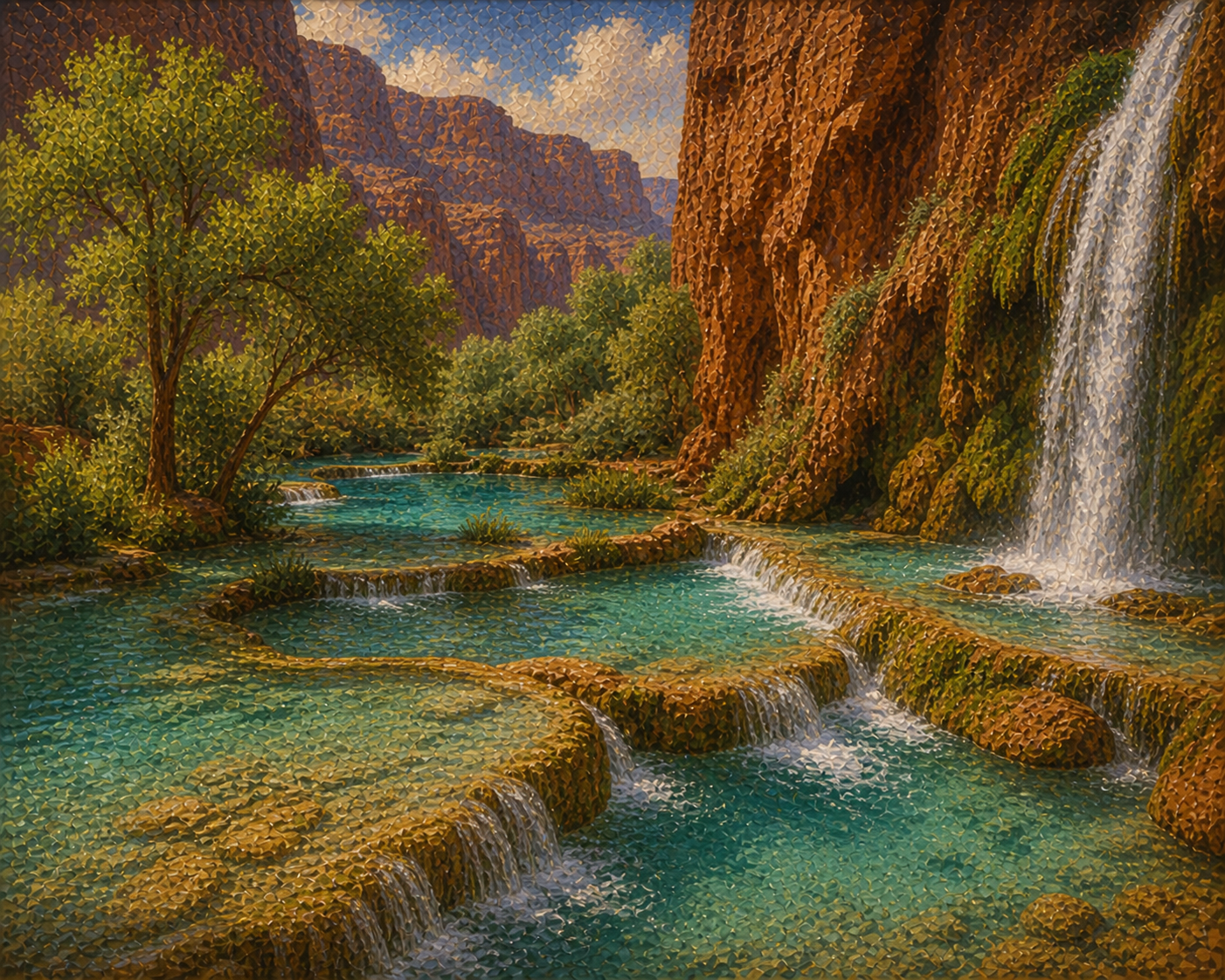 Illustrated graphic of Havasupai Gardens from the McSenderson Arizona Outdoor Adventure scratch-off map