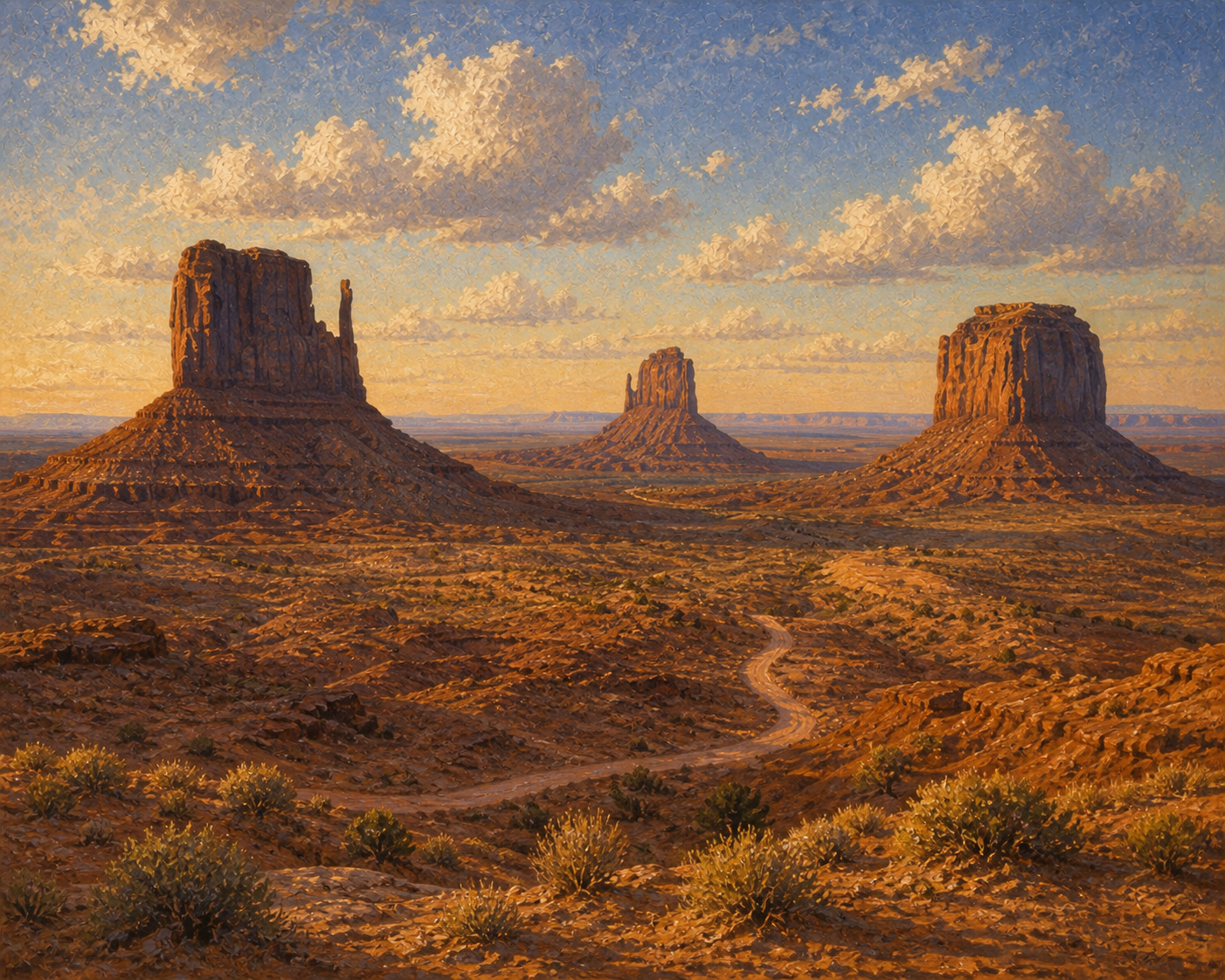Illustrated graphic of Monument Valley from the McSenderson Arizona Outdoor Adventure scratch-off map