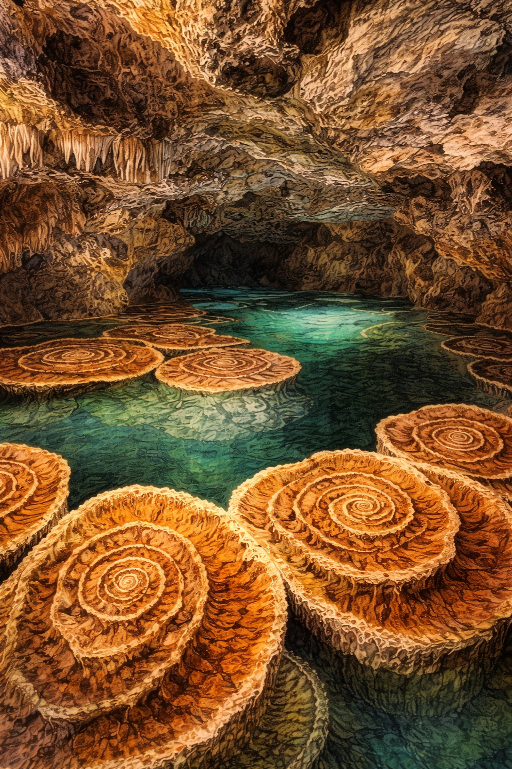 Illustrated graphic of Carlsbad Caverns National Park from the McSenderson US National Parks scratch-off map