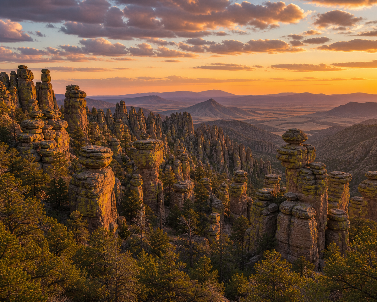 Illustrated graphic of Chiricahua National Monument from the McSenderson Arizona Outdoor Adventure map