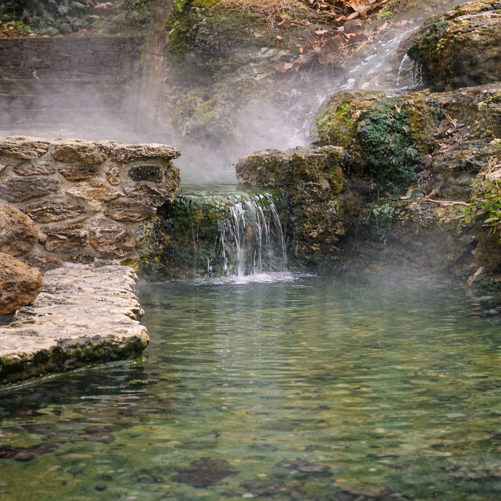 Illustrated graphic of Hot Springs National Park from the McSenderson US National Parks scratch-off map