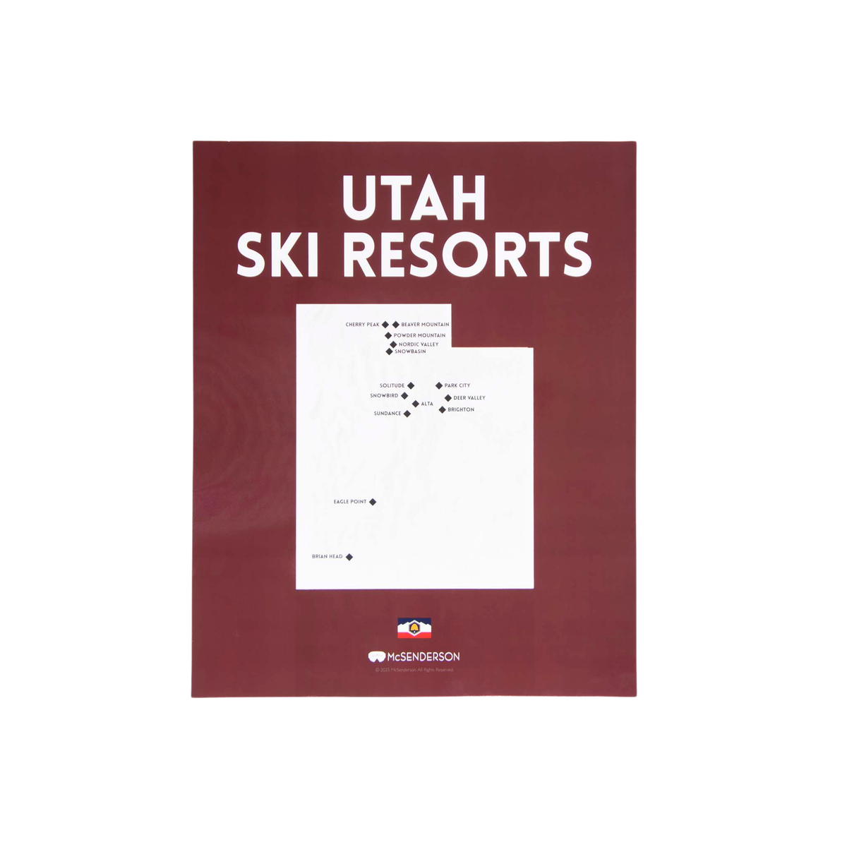 Utah Ski Resorts Scratch-Off Map