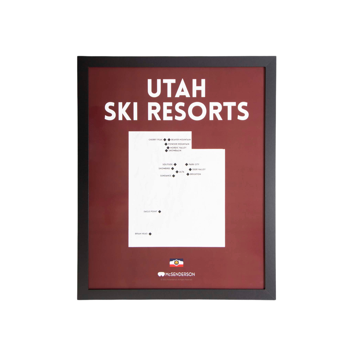 Utah Ski Resorts Scratch-Off Map