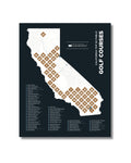 Top 50 California Public Golf Courses Scratch- Off Map