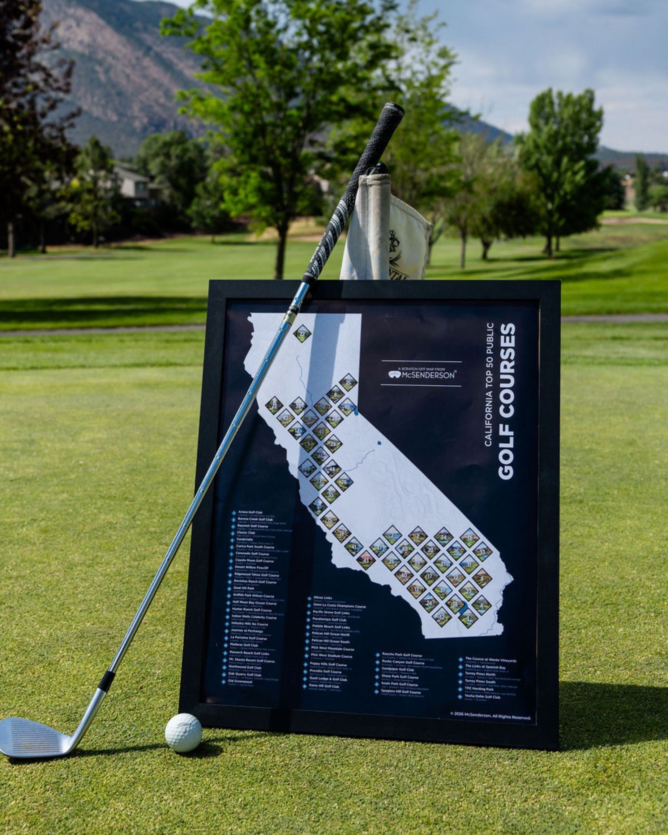 Top 50 California Public Golf Courses Scratch- Off Map
