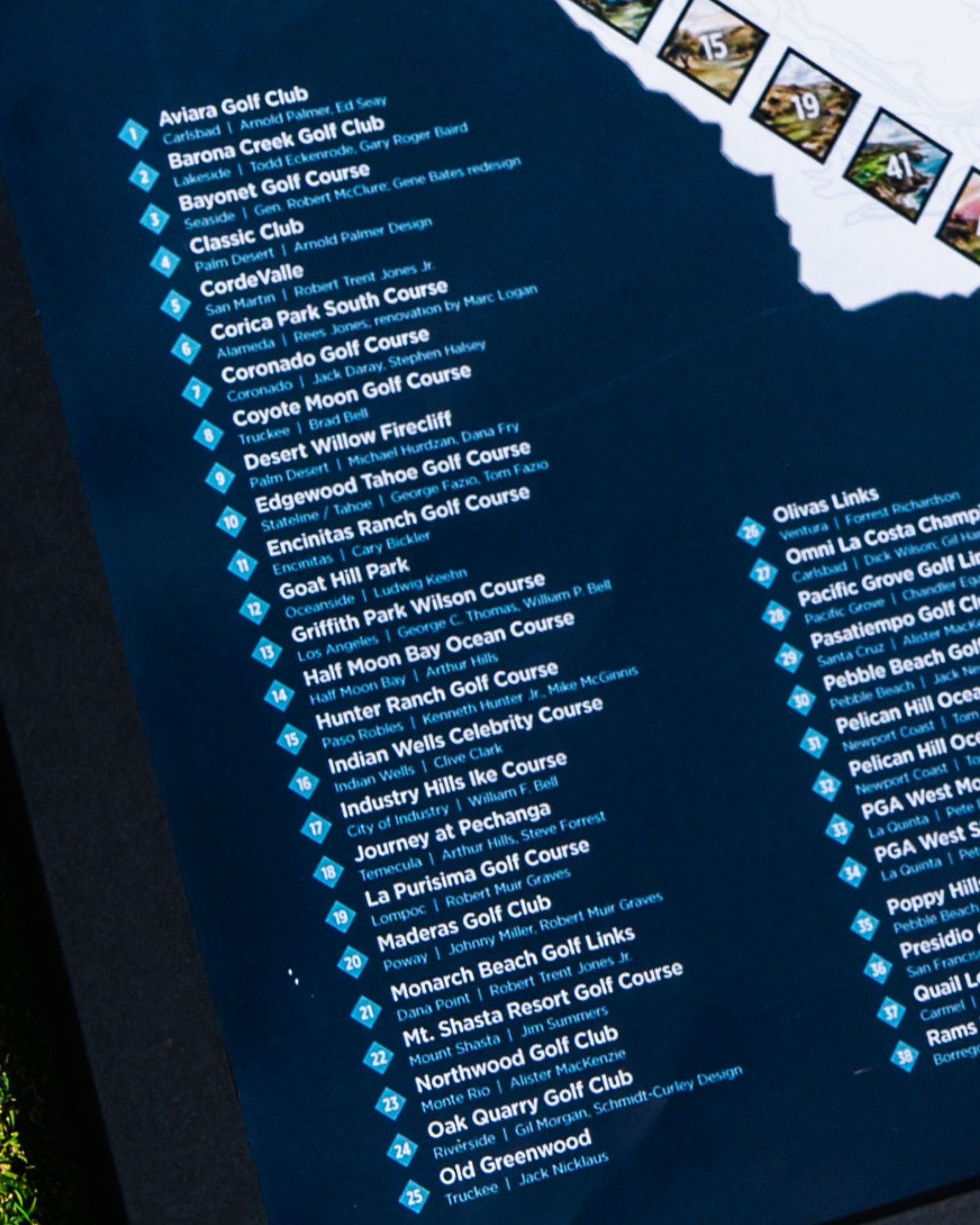 Top 50 California Public Golf Courses Scratch- Off Map