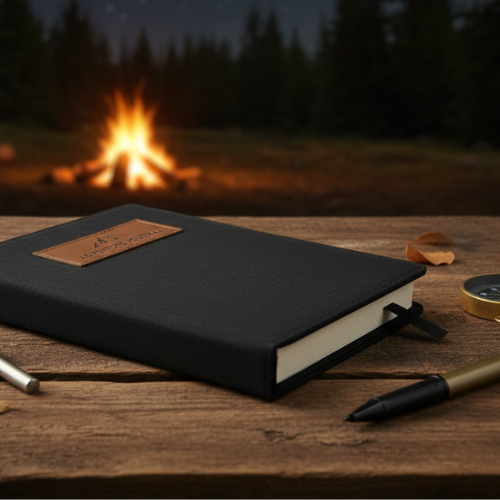 Adventure Journal – Canvas and Vegan Leather Refillable Travel Notebook (100 Pages)
