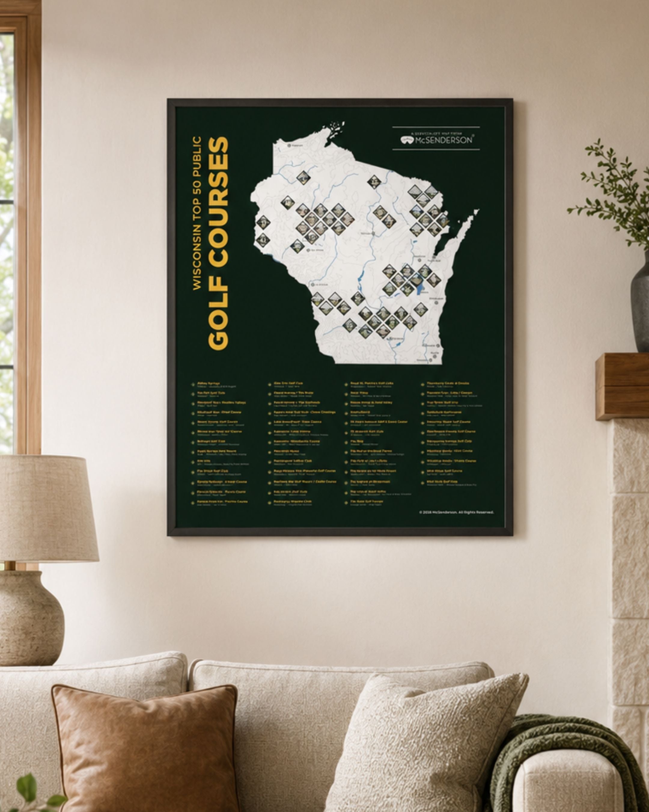 Top 50 Wisconsin Public Golf Courses Scratch-Off Map