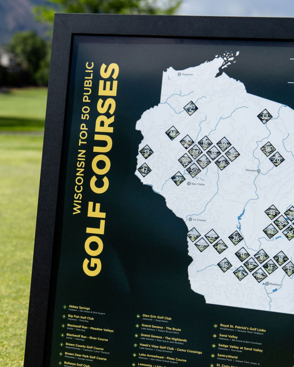 Top 50 Wisconsin Public Golf Courses Scratch-Off Map