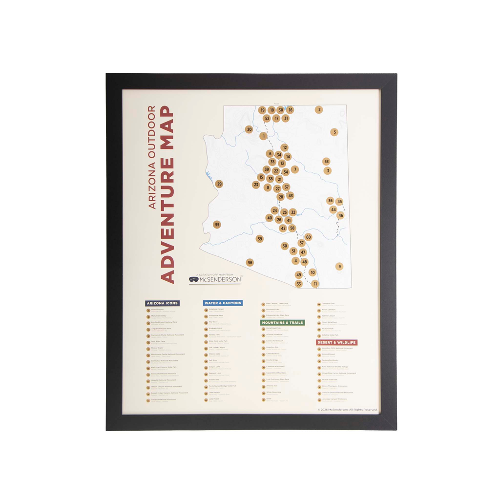Arizona Outdoor Adventure Scratch-Off Map