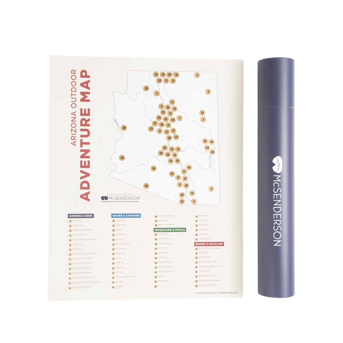 Arizona Outdoor Adventure Scratch-Off Map