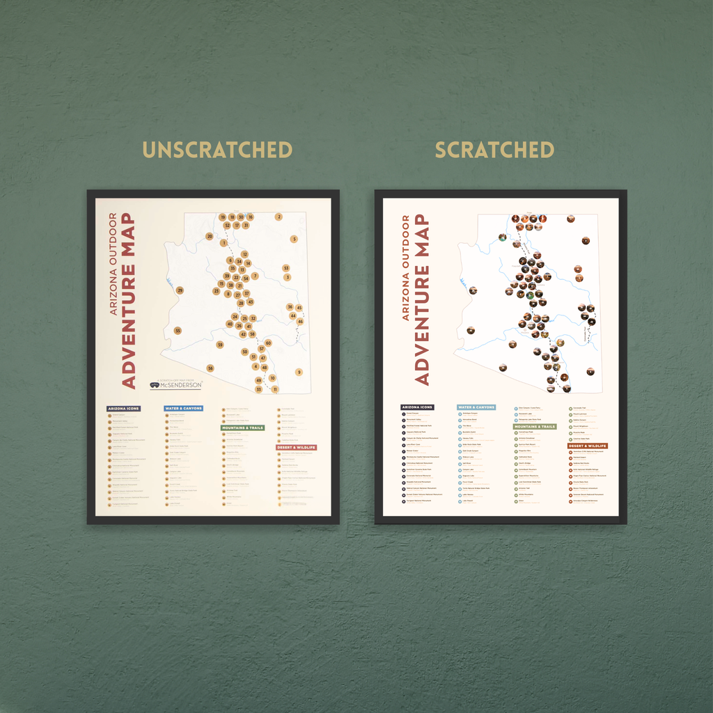 Arizona Outdoor Adventure Scratch-Off Map