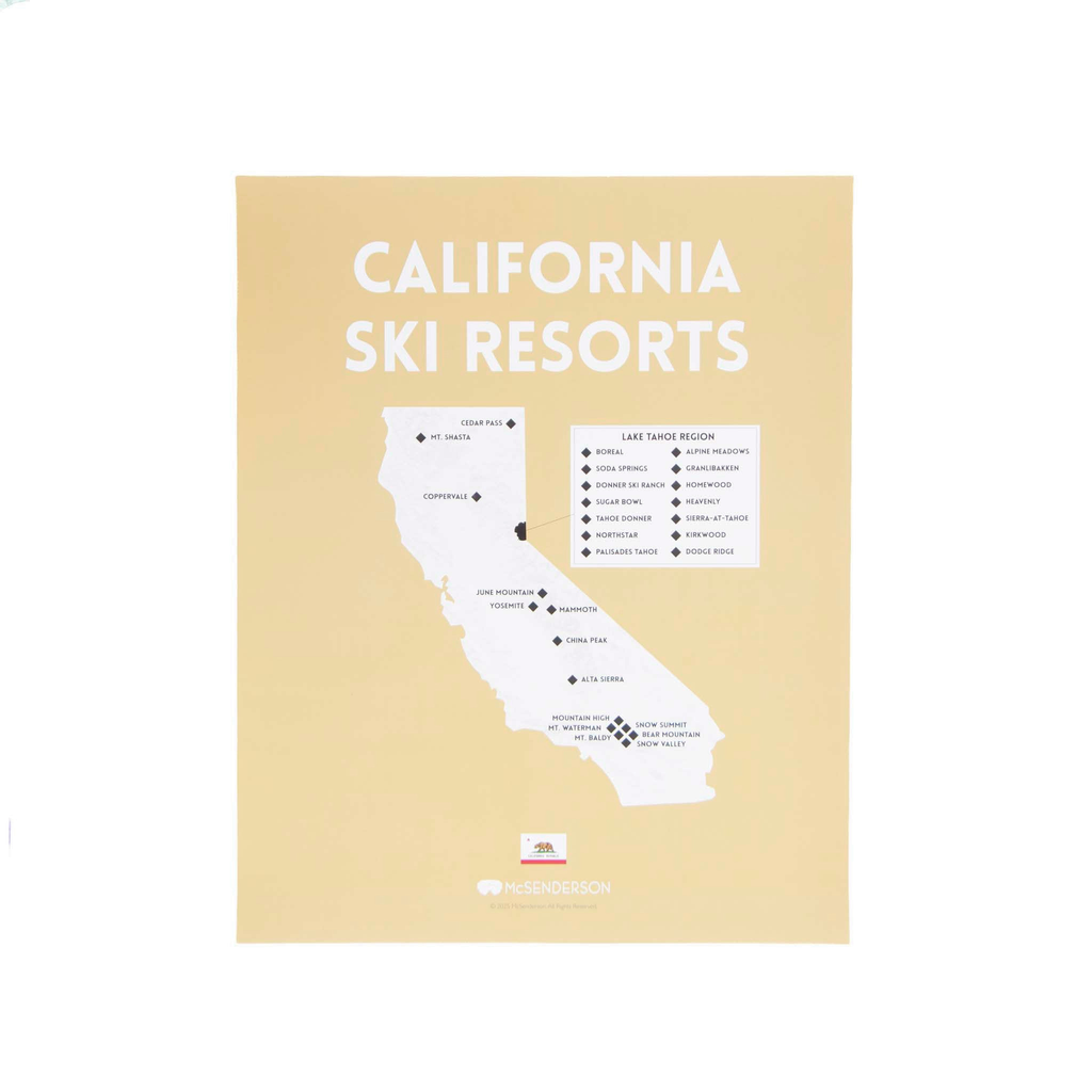 California Ski Resorts Scratch-Off Map
