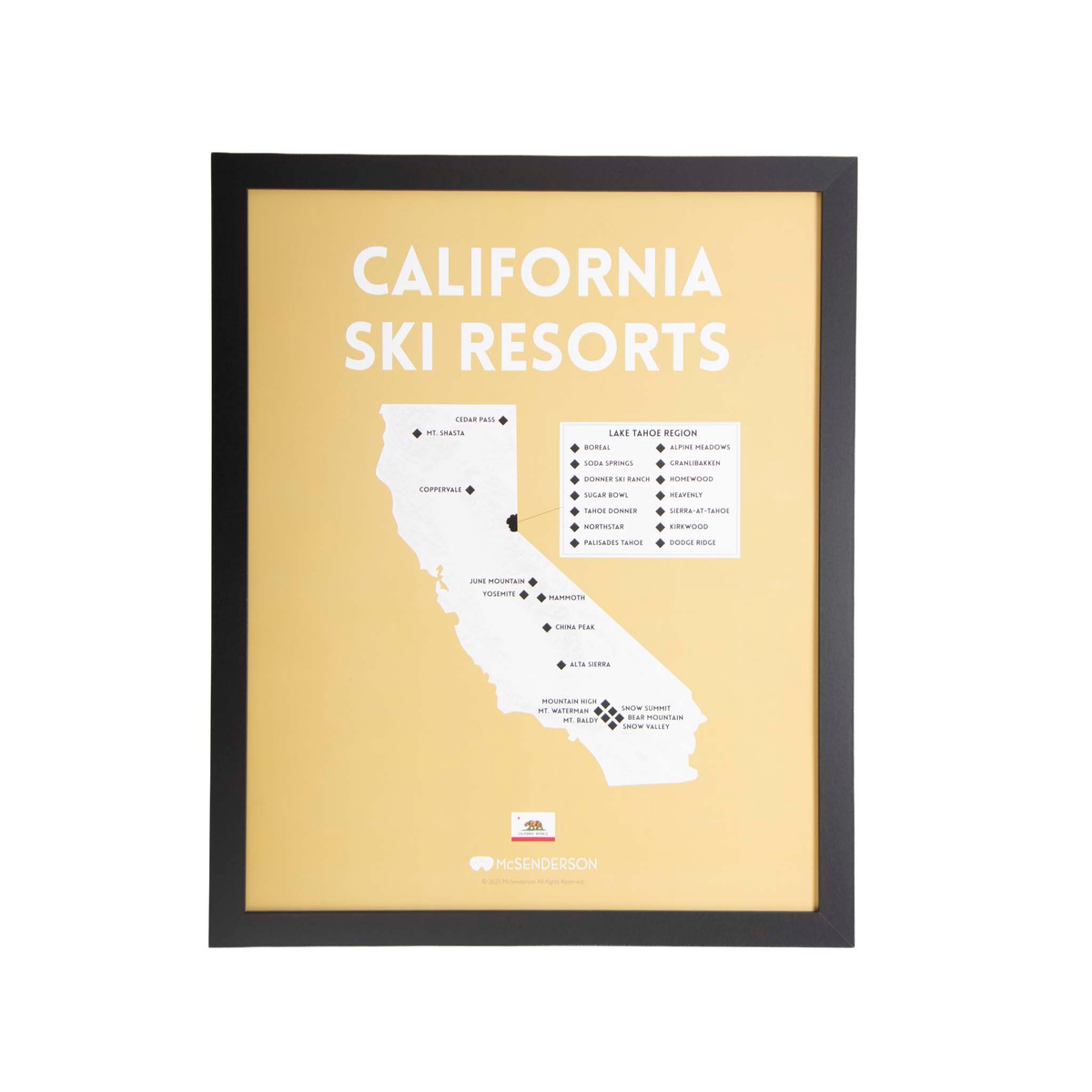 California Ski Resorts Scratch-Off Map