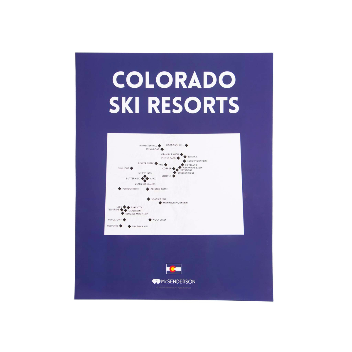 Colorado Ski Resorts Scratch-Off Map