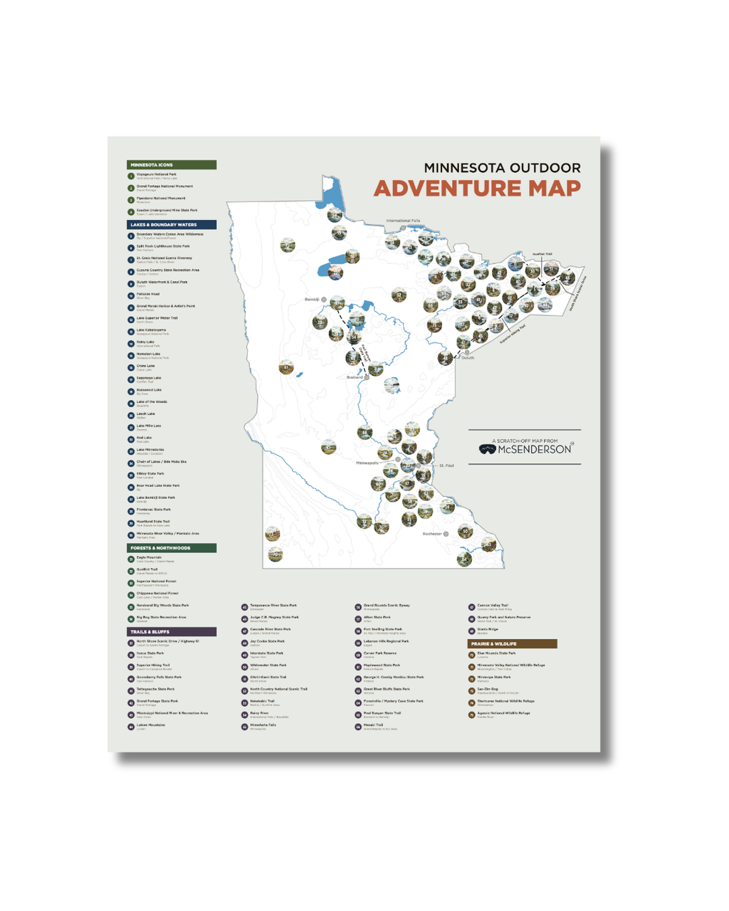 Minnesota Outdoor Adventure Scratch-Off Map