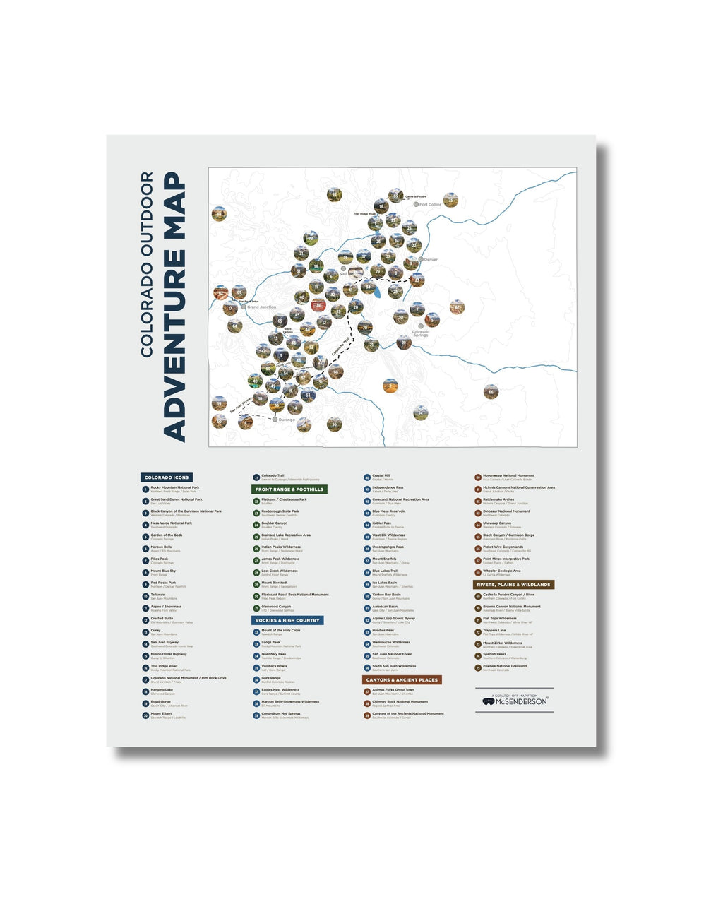 Colorado Outdoor Adventure Scratch-Off Adventure Map