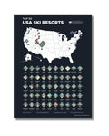 Top 50 USA Ski Resorts Scratch-Off Map