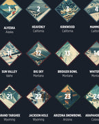 Top 50 USA Ski Resorts Scratch-Off Map