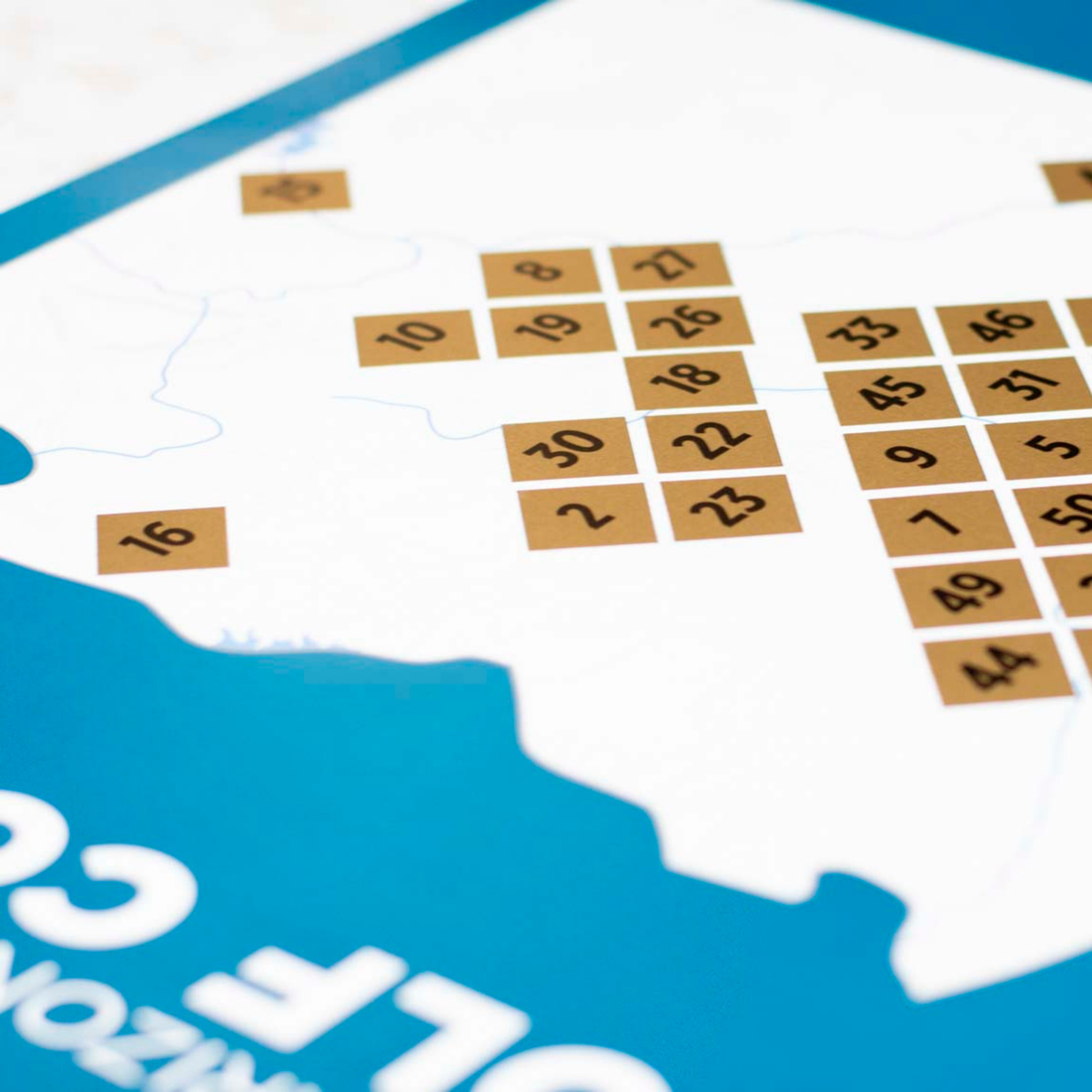 Top 50 Arizona Public Golf Courses Scratch-Off Map