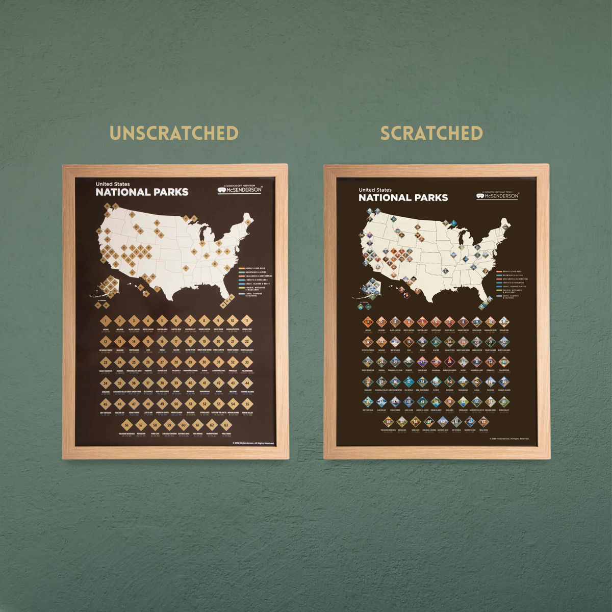 US National Parks Scratch-Off Map