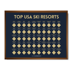 Top 50 USA Ski Resorts Scratch- Off Poster - Horizontal