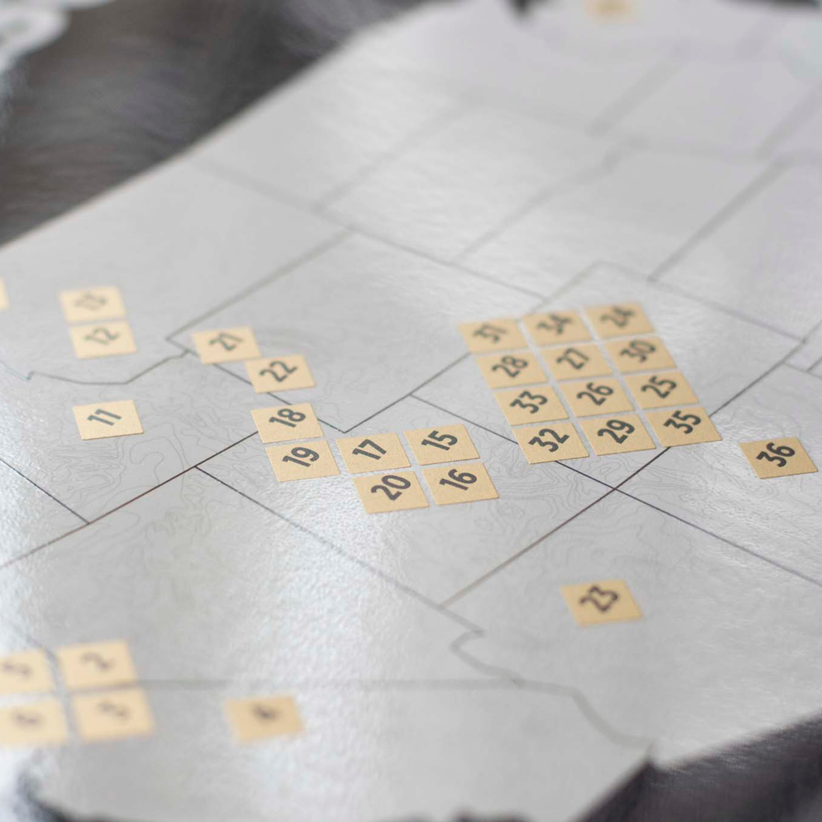 Top 50 USA Ski Resorts Scratch-Off Map