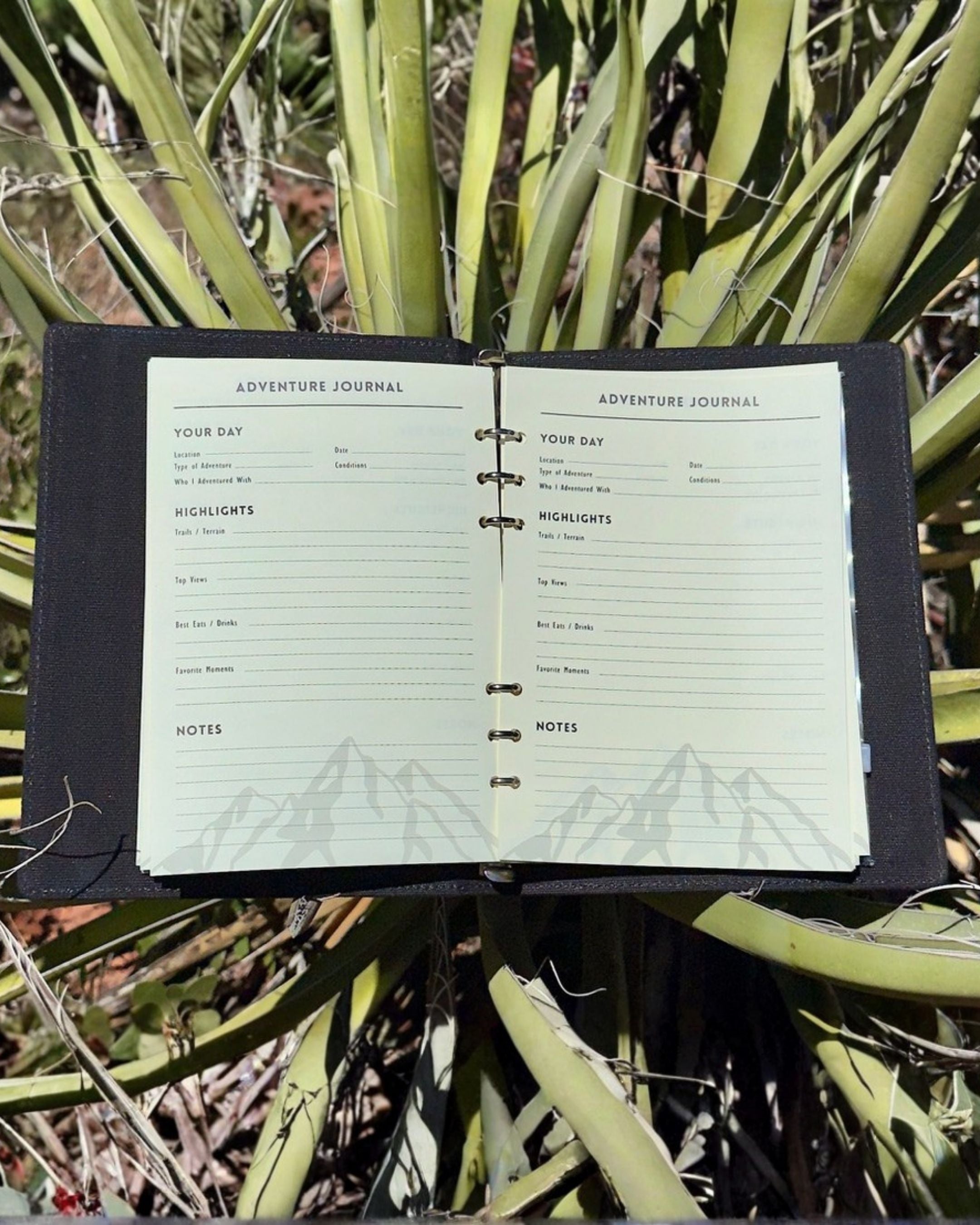 Adventure Journal – Canvas and Vegan Leather Refillable Travel Notebook (80 Pages)