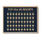 Top 50 USA Ski Resorts Scratch- Off Poster - Horizontal