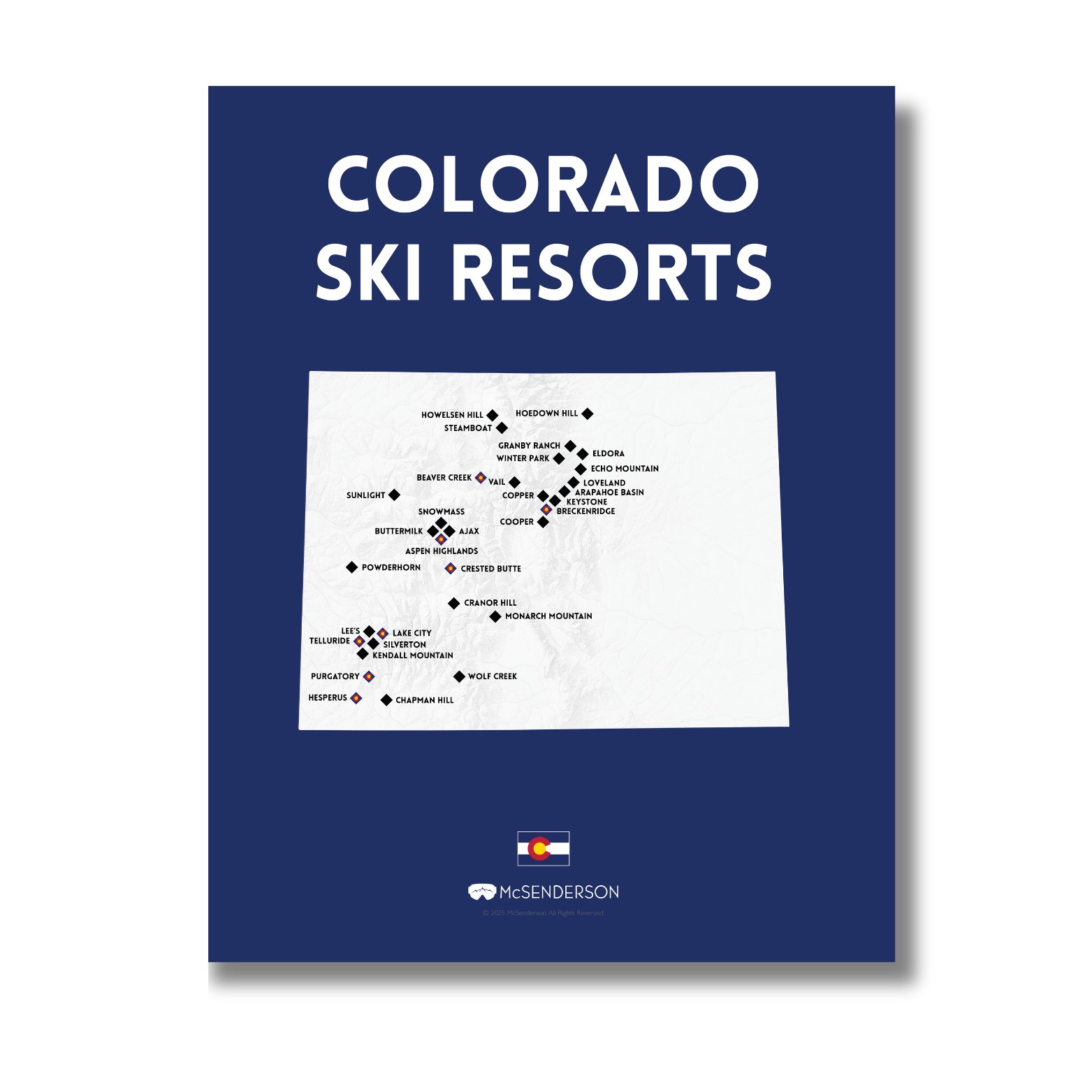 Colorado Ski Resort Scratch-Map