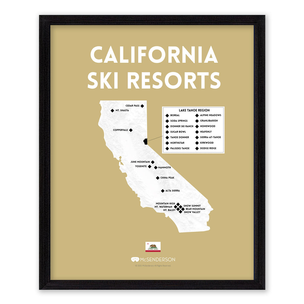 California Ski Resorts Scratch-Off Map