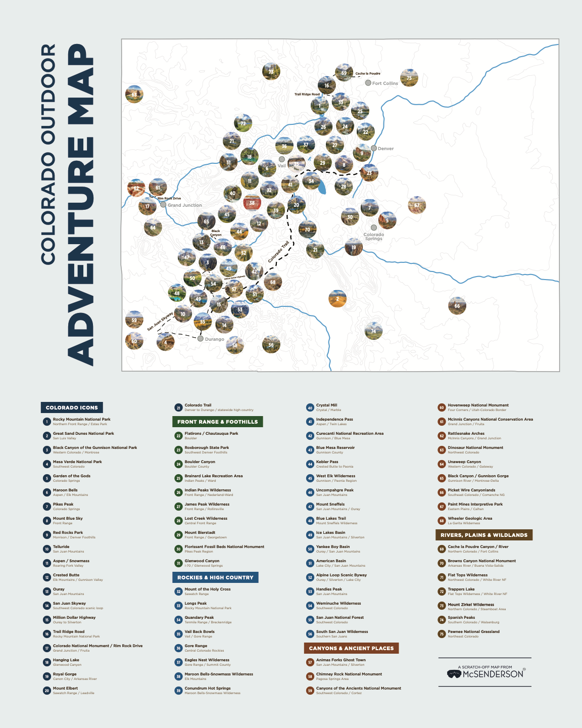 Colorado Outdoor Adventure Map-Presale
