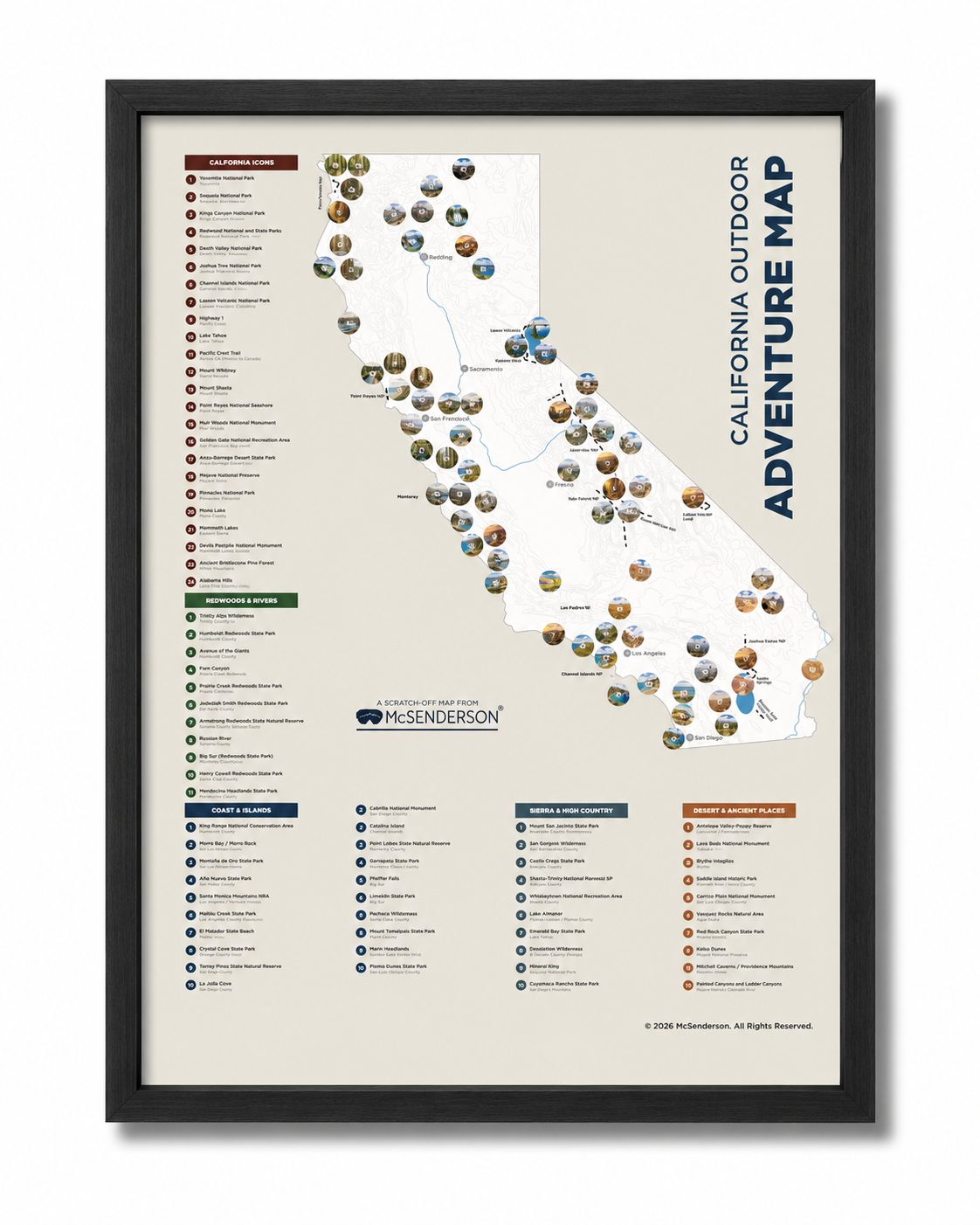 California Outdoor Adventure Scratch-Off Map