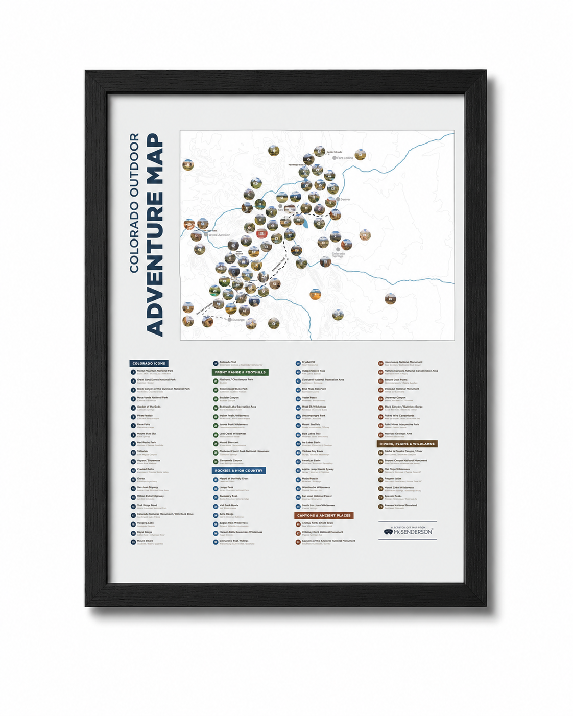 Colorado Outdoor Adventure Scratch-Off Adventure Map