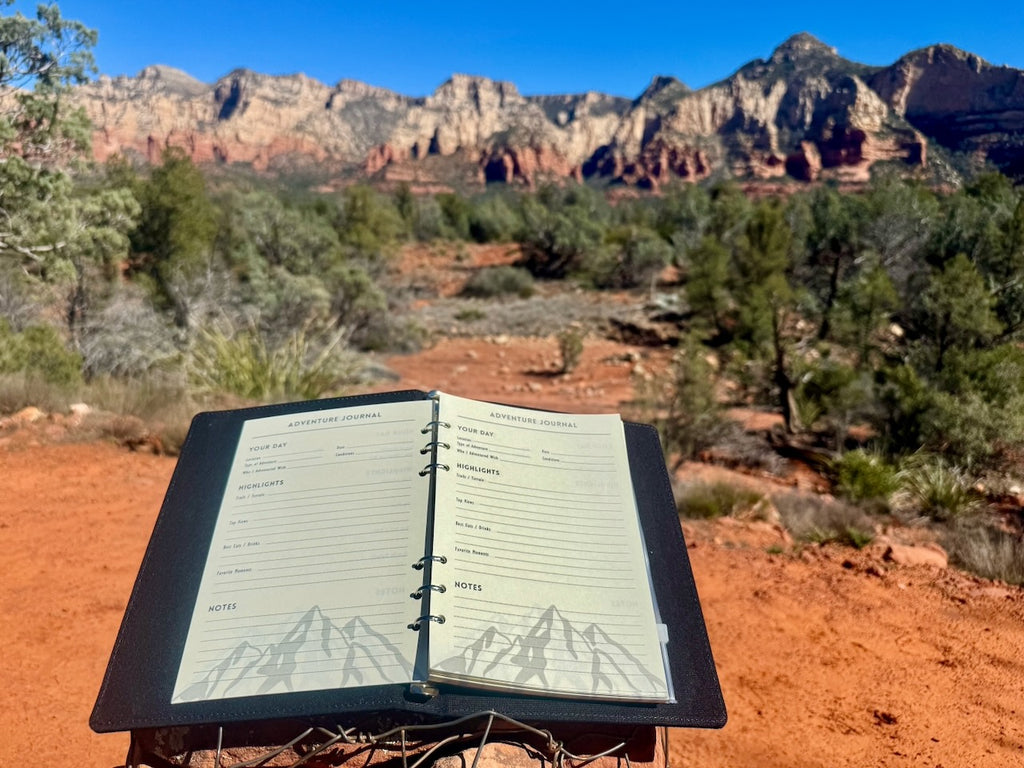 Adventure Journal – Canvas and Vegan Leather Refillable Travel Notebook (80 Pages)