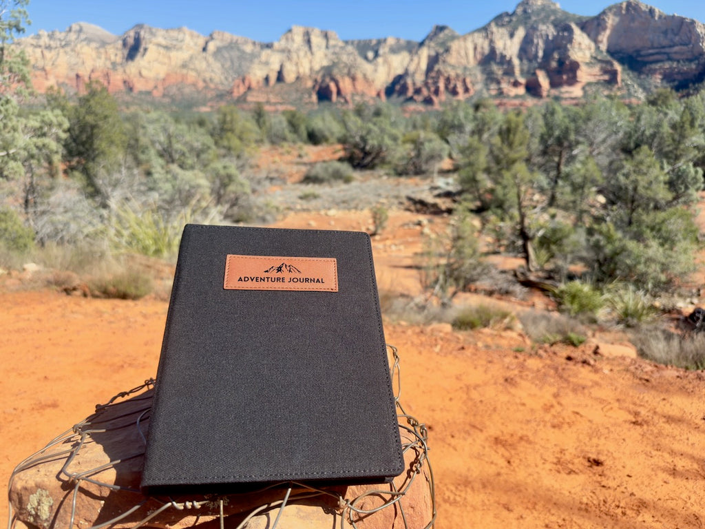 Adventure Journal – Canvas and Vegan Leather Refillable Travel Notebook (80 Pages)
