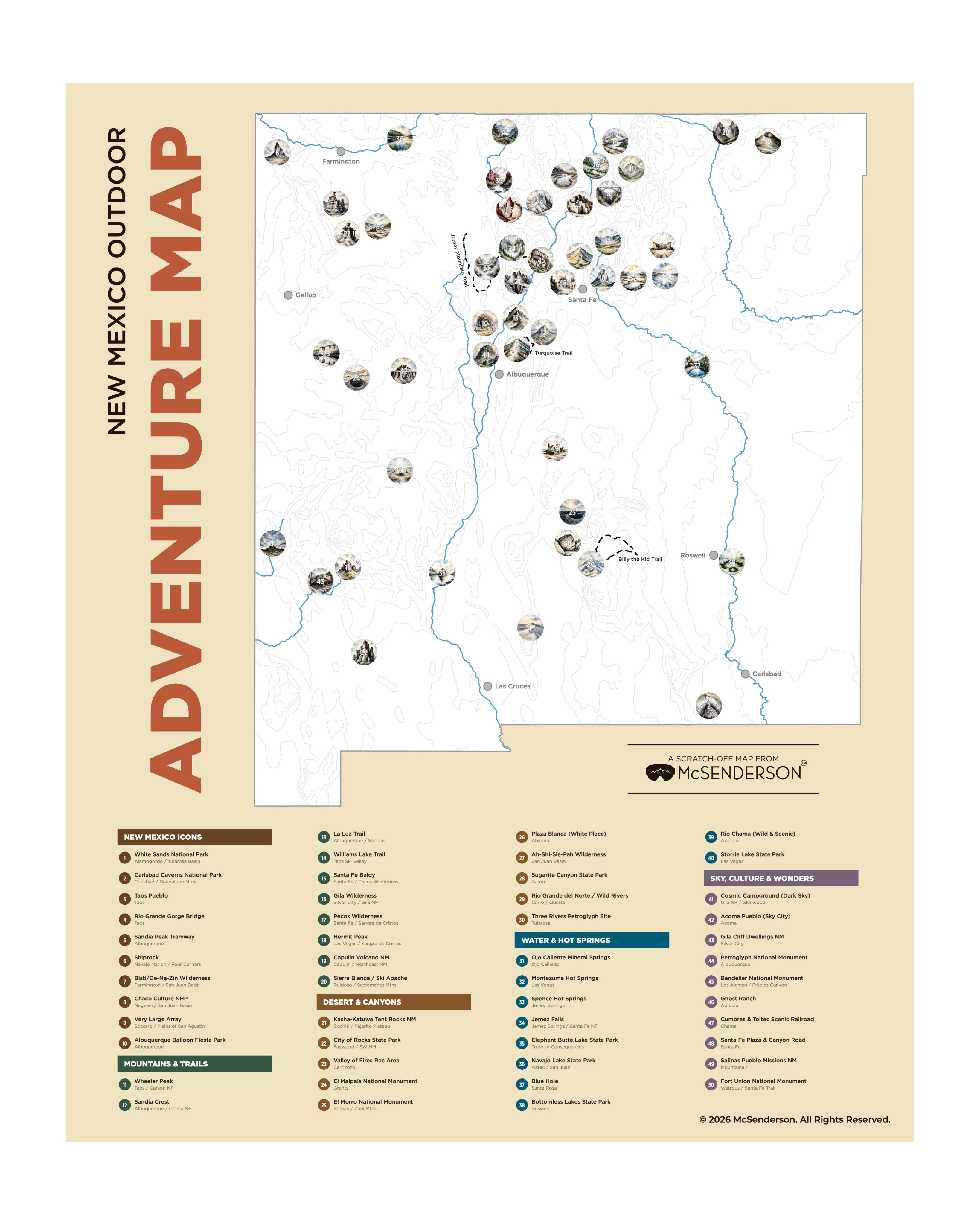 New Mexico Outdoor Adventure Map- Presale