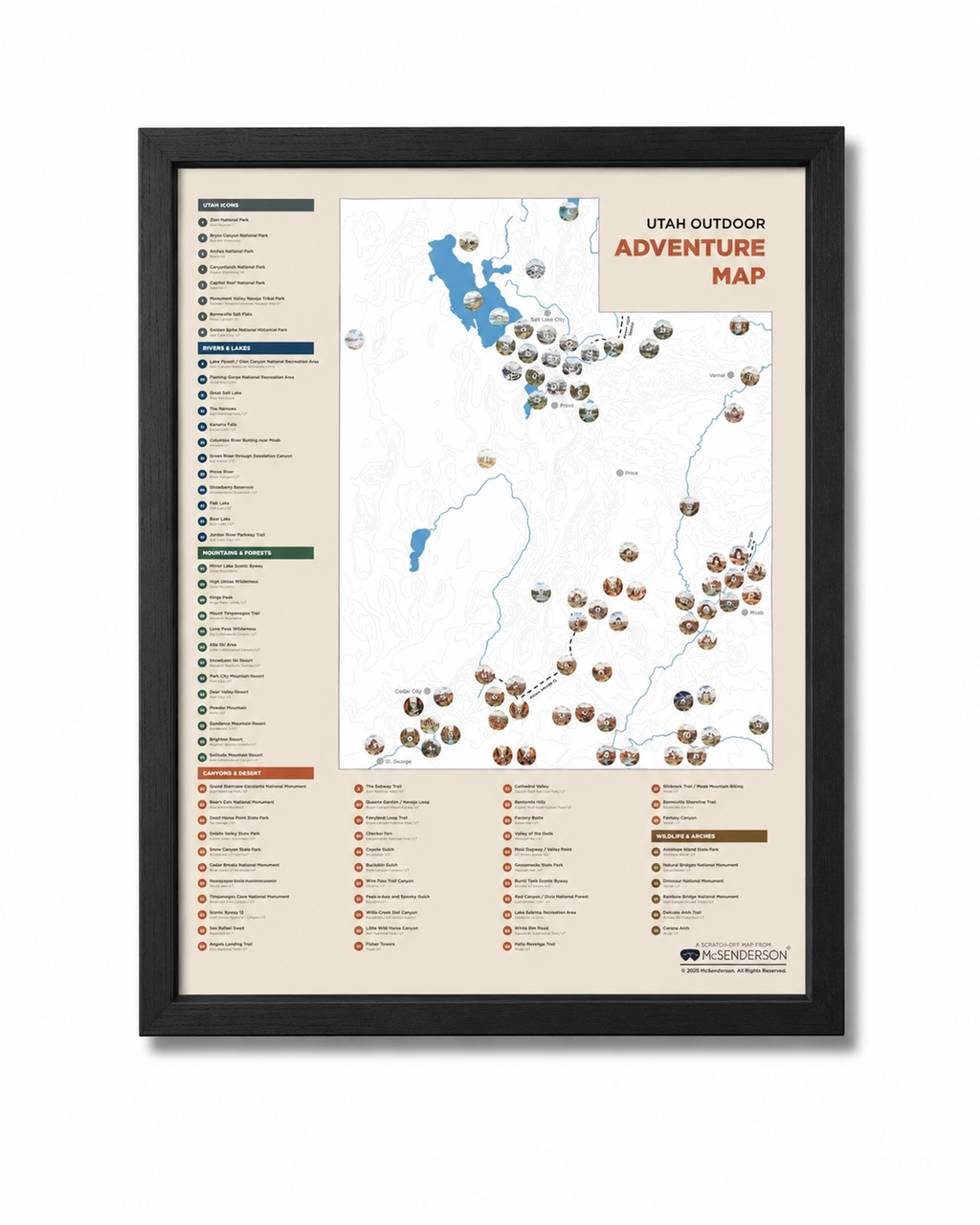 Utah Outdoor Adventure Scratch-Off Map