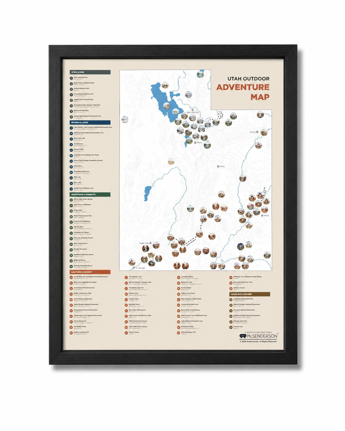 Utah Outdoor Adventure Scratch-Off Map