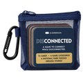 Disconnected card game in a navy mesh pouch with carabiner and cards