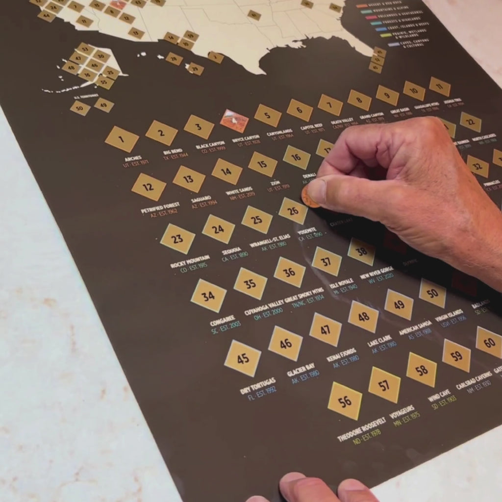 US National Parks Scratch-Off Map