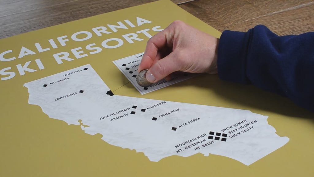 California Ski Resorts Scratch-Off Map
