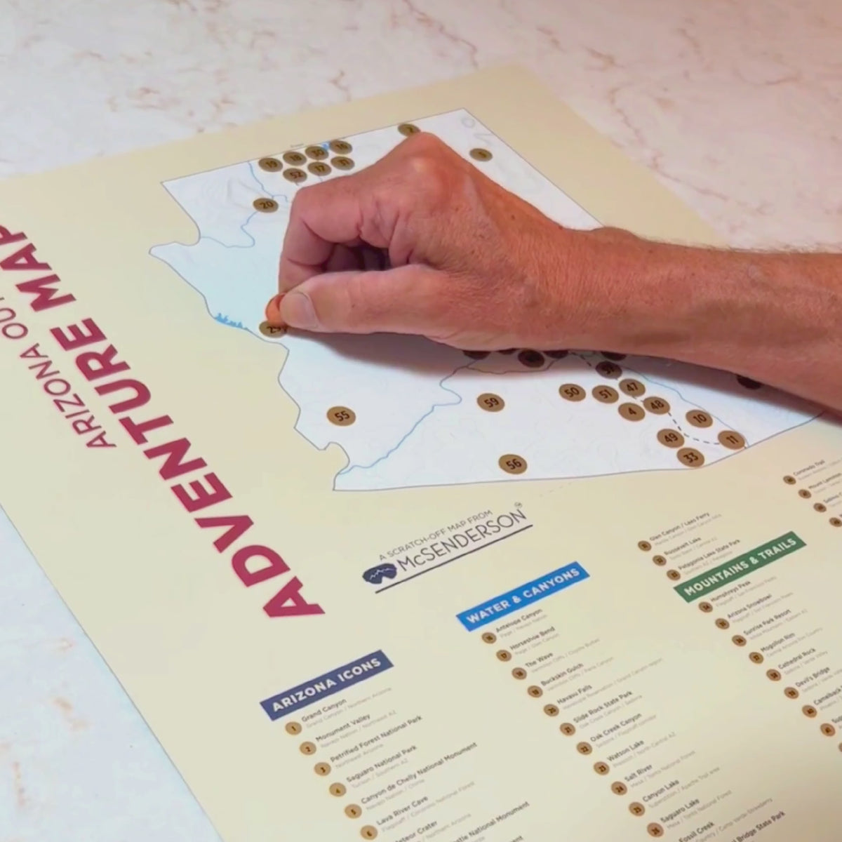 Arizona Outdoor Adventure Scratch-Off Map