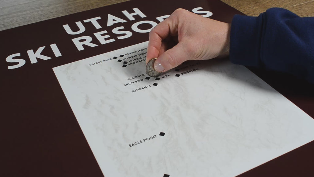 Utah Ski Resorts Scratch-Off Map